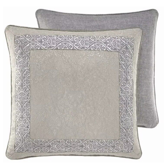 Croscill Akita Euro Pillow Shams Square Set of 2 Embroidered Tweed Retired Print - Picture 1 of 14